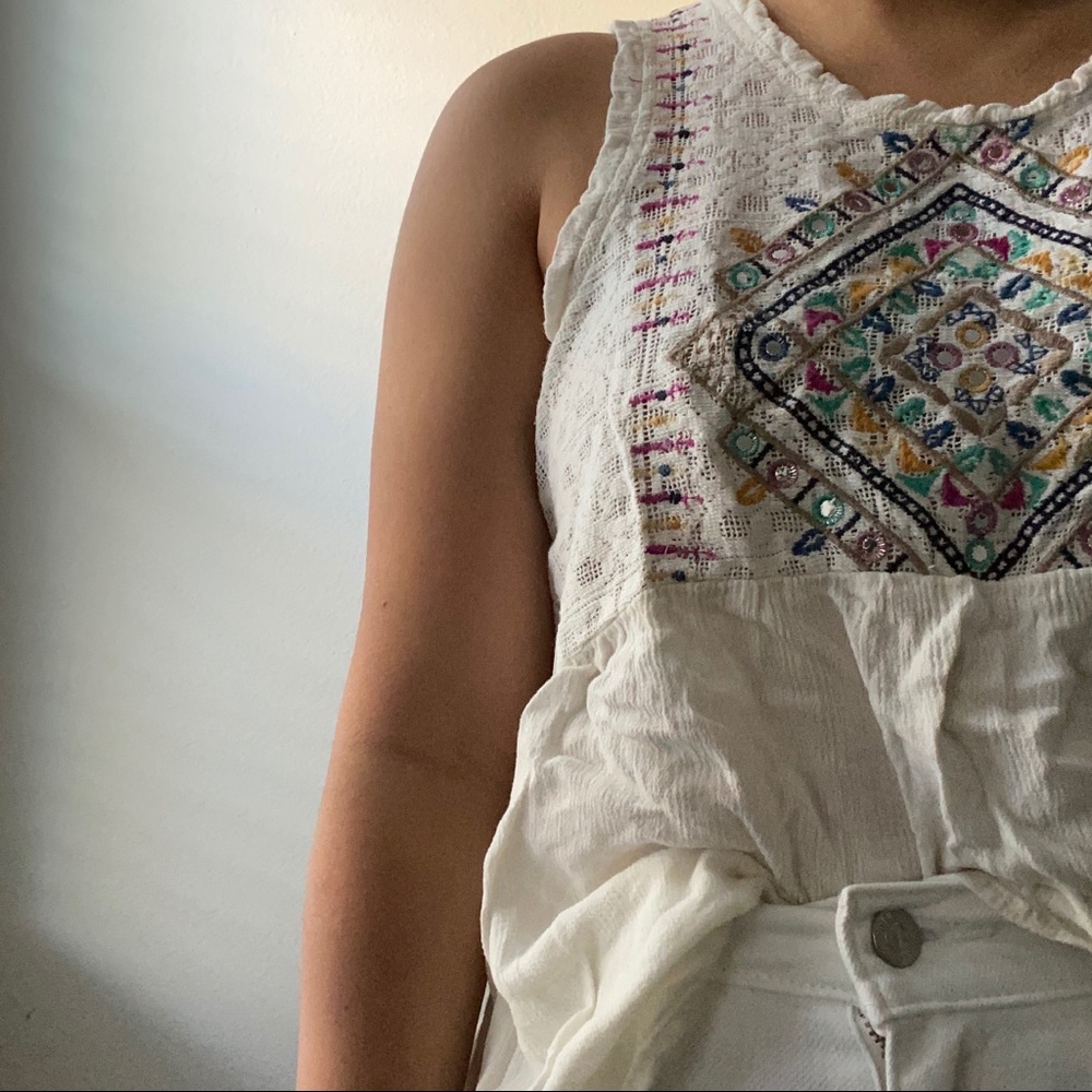 tank top with colorful threading